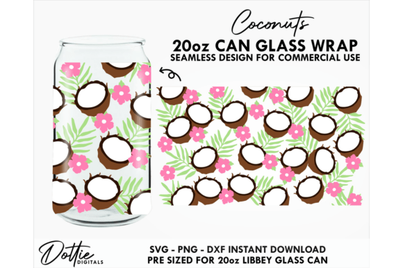 Coconuts 20oz Glass Can Wrap SVG Review