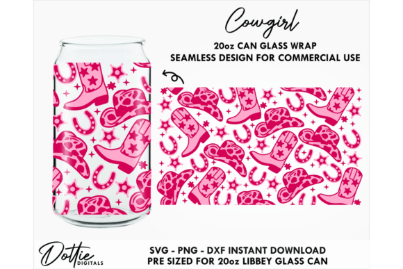 Cowgirls Rodeo 20oz Glass Can Wrap SVG Review