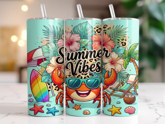 Crab Hibiscus Summer Vibes Tumbler Wrap Review