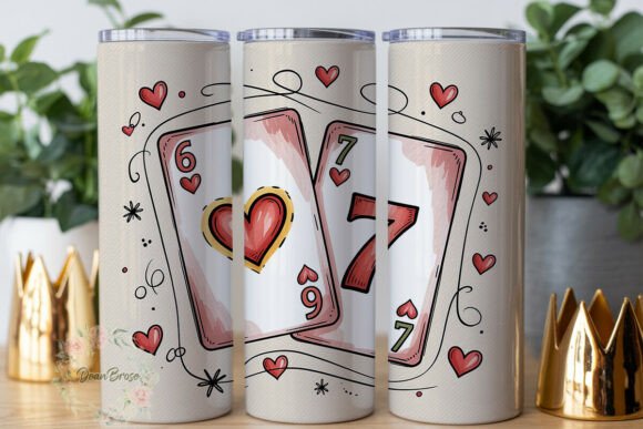 Cute Hearts Playing Cards 20oz Tumbler Embroidery Review