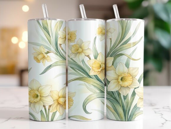 Daffodil Floral Tumbler Wrap Design Review