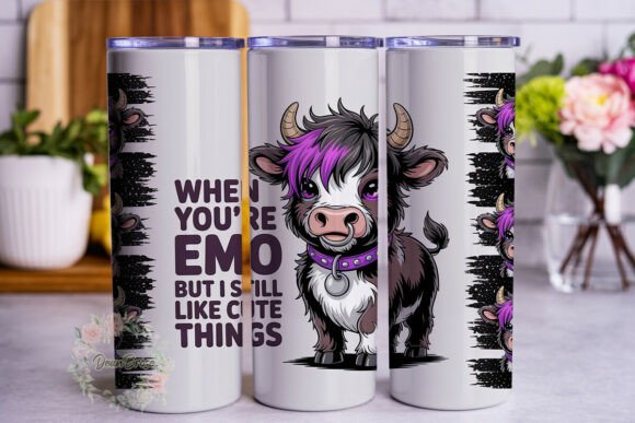 Emo Highland Cow 20oz Tumbler Wrap Review
