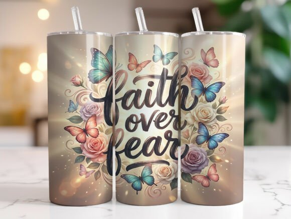 Faith over Fear Butterfly Floral Tumbler Review