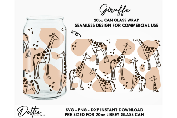 Giraffe 20oz Glass Can Wrap SVG Review