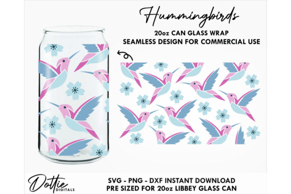 Hummingbirds 20oz Glass Can Wrap SVG Review