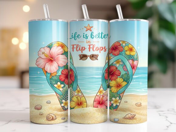 Life is Better in Flip Flops Tumbler PNG Review