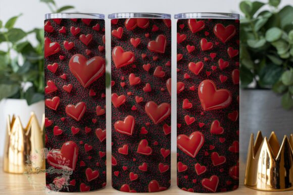 Red Glitter Hearts 20oz Tumbler Wrap Review