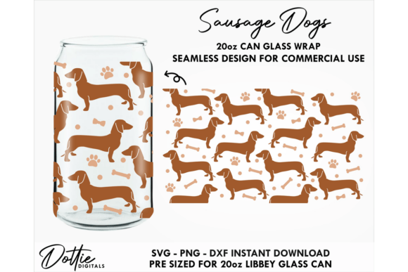Sausage Dog 20oz Glass Can Wrap SVG Review