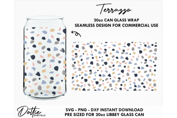 Terrazzo 20oz Glass Can Wrap SVG Review
