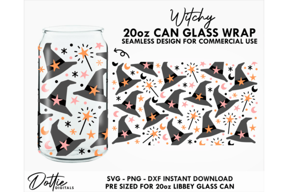 Witch 20oz Glass Can Wrap SVG Review